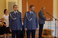 I Zastępca Śląskiego Komendanta Wojewódzkiego Policji po lewej oraz Komendant Miejski Policji w Bytomiu po prawej